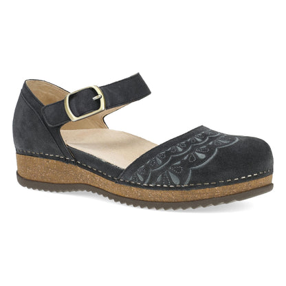 Mae Charcoal Embroidered Suede - Dansko Trusted