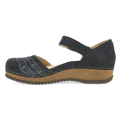 Mae Charcoal Embroidered Suede - Dansko Trusted
