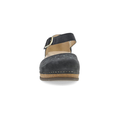 Mae Charcoal Embroidered Suede - Dansko Trusted
