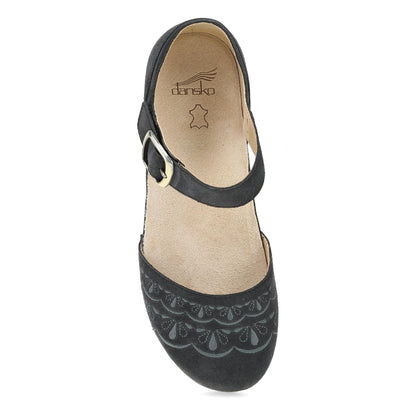 Mae Charcoal Embroidered Suede - Dansko Trusted