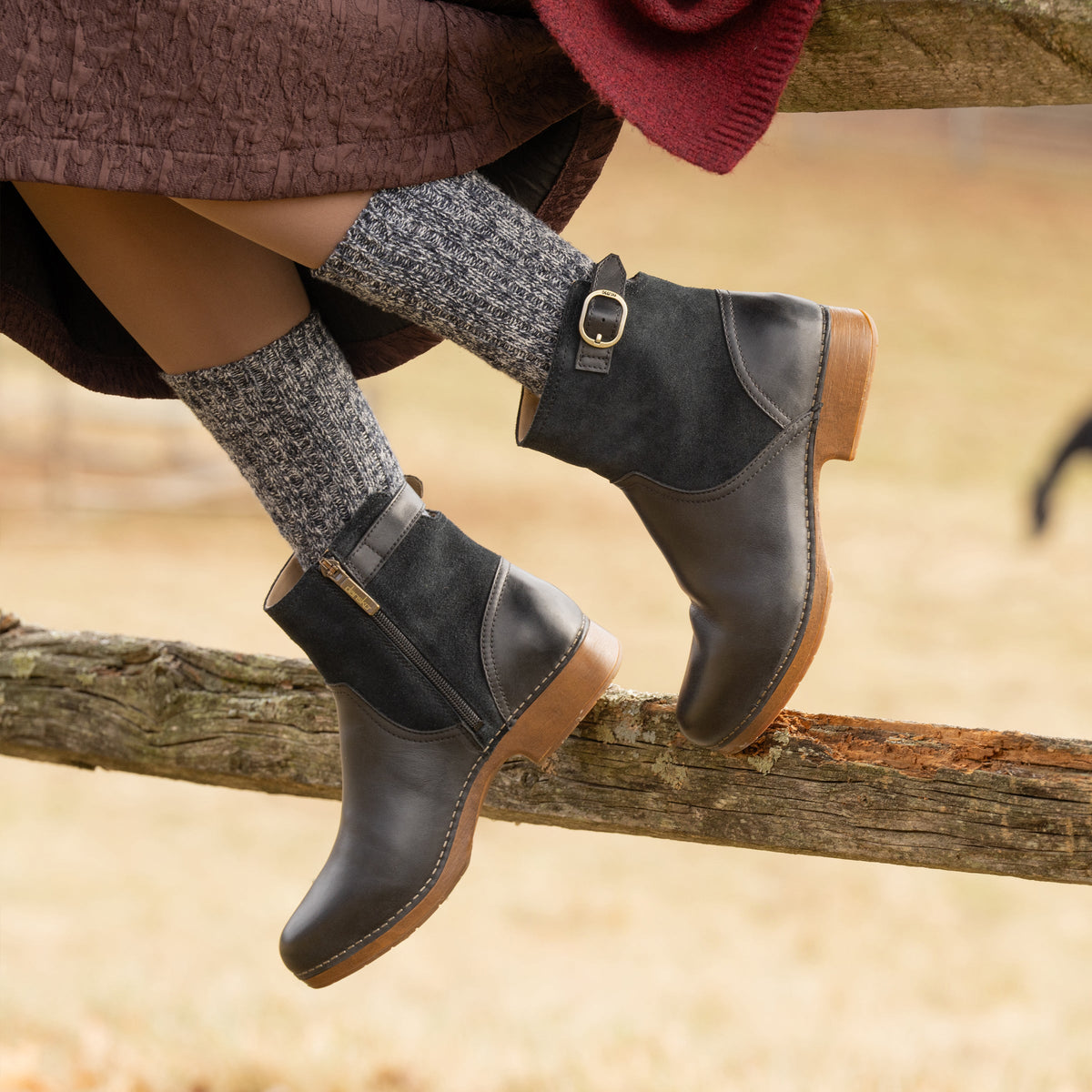 Monique Black Burnished Calf - Dansko Everyday
