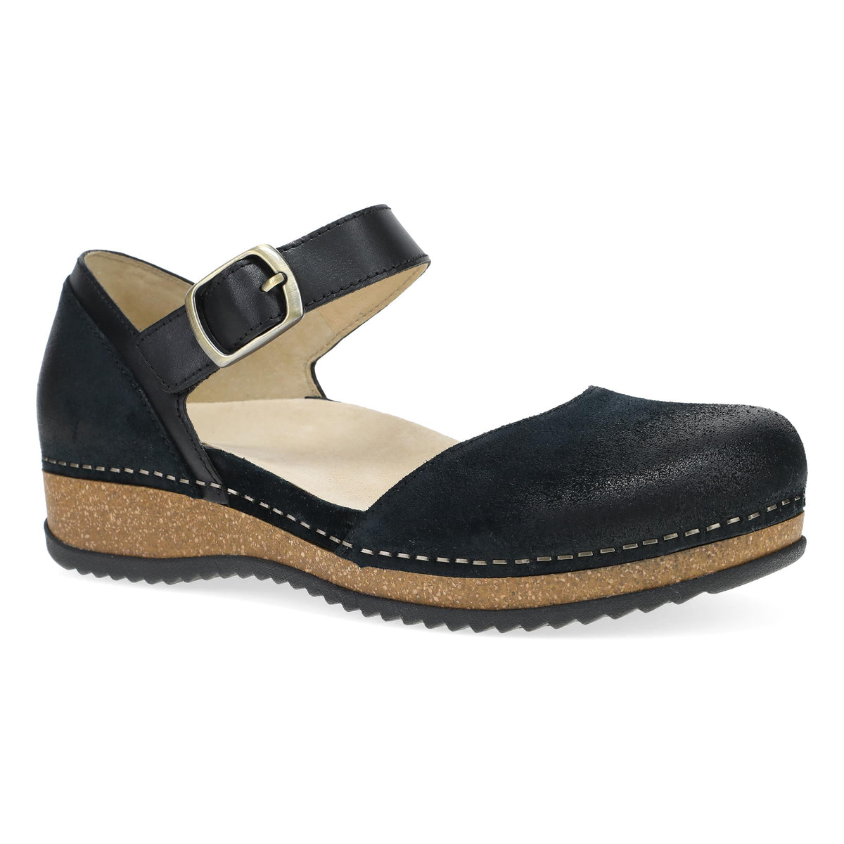 Mae Black Burnished Suede - Dansko Everyday