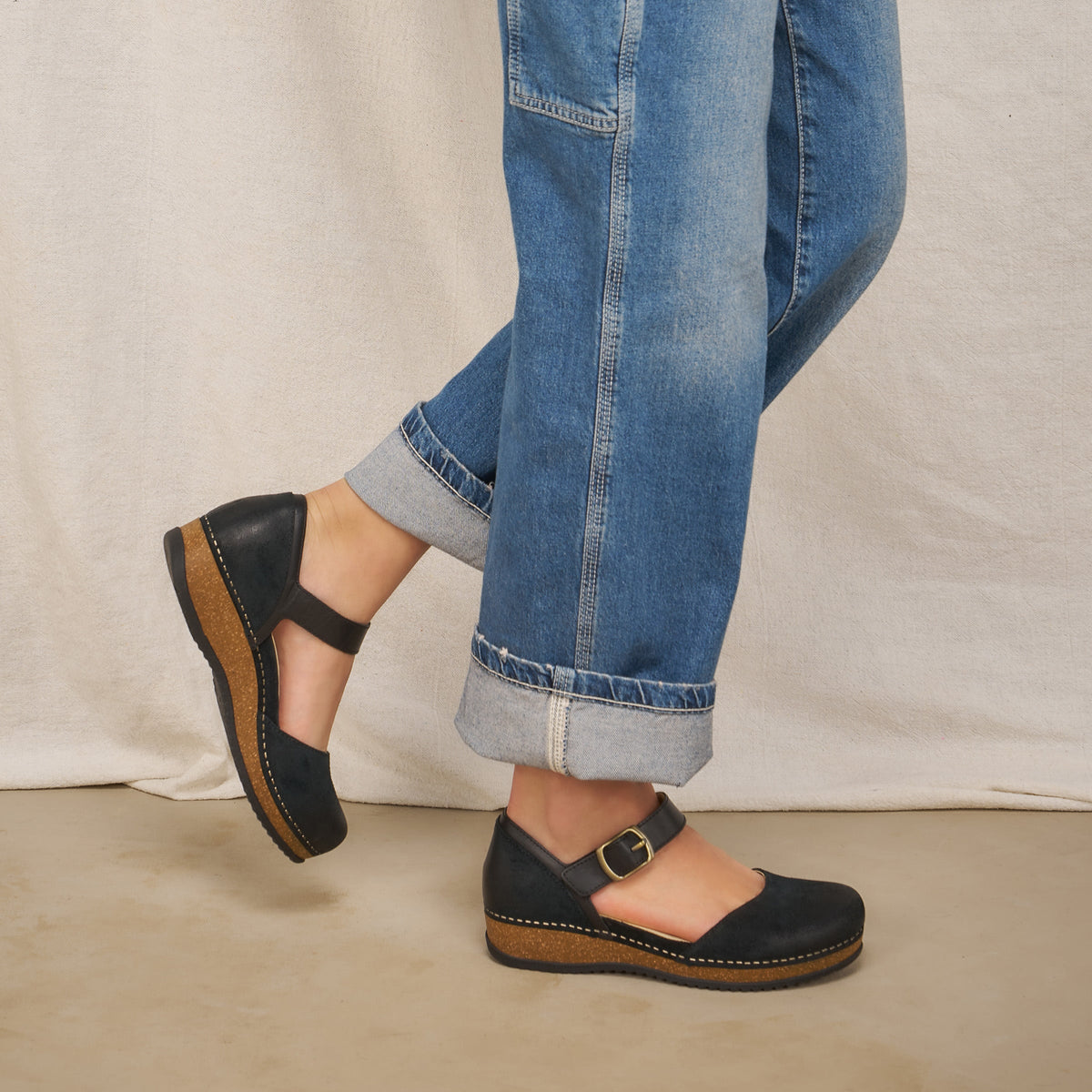 Mae Black Burnished Suede - Dansko Everyday