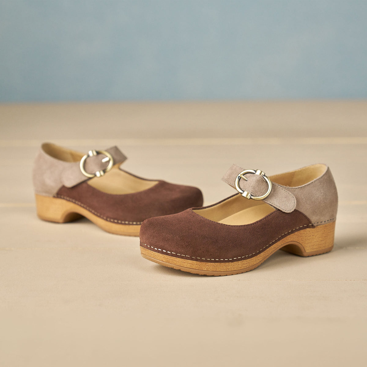 Bonny Mary Jane Chocolate/Taupe - Dansko Classic