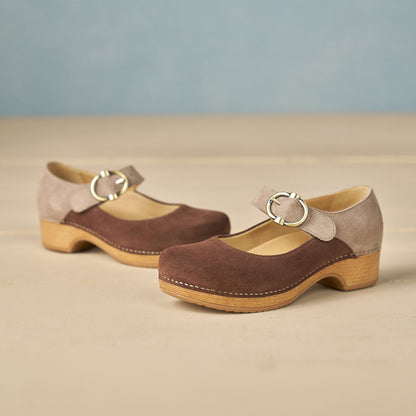 Bonny Mary Jane Chocolate/Taupe - Dansko Classic