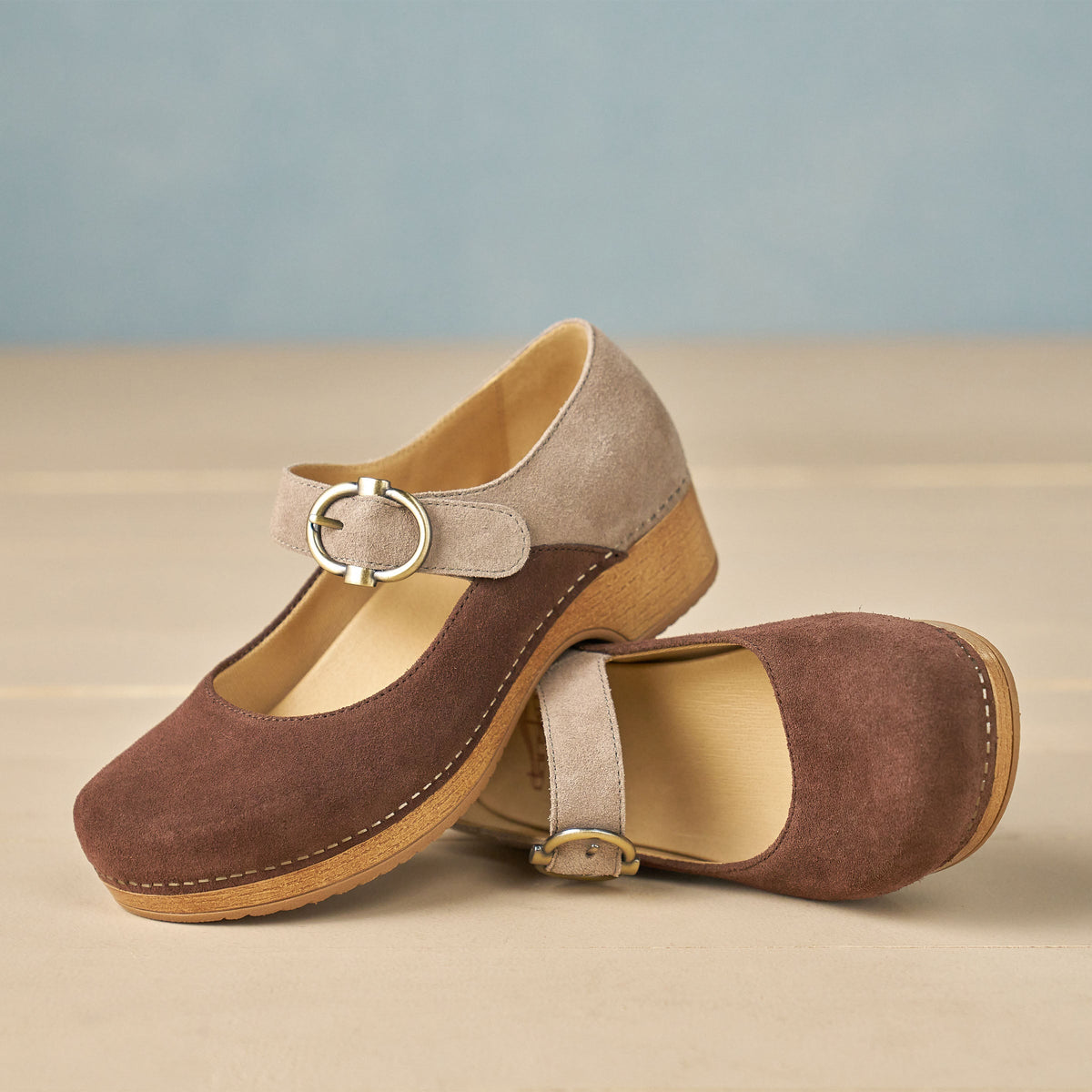 Bonny Mary Jane Chocolate/Taupe - Dansko Classic