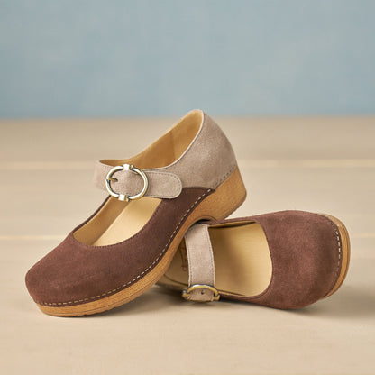 Bonny Mary Jane Chocolate/Taupe - Dansko Classic