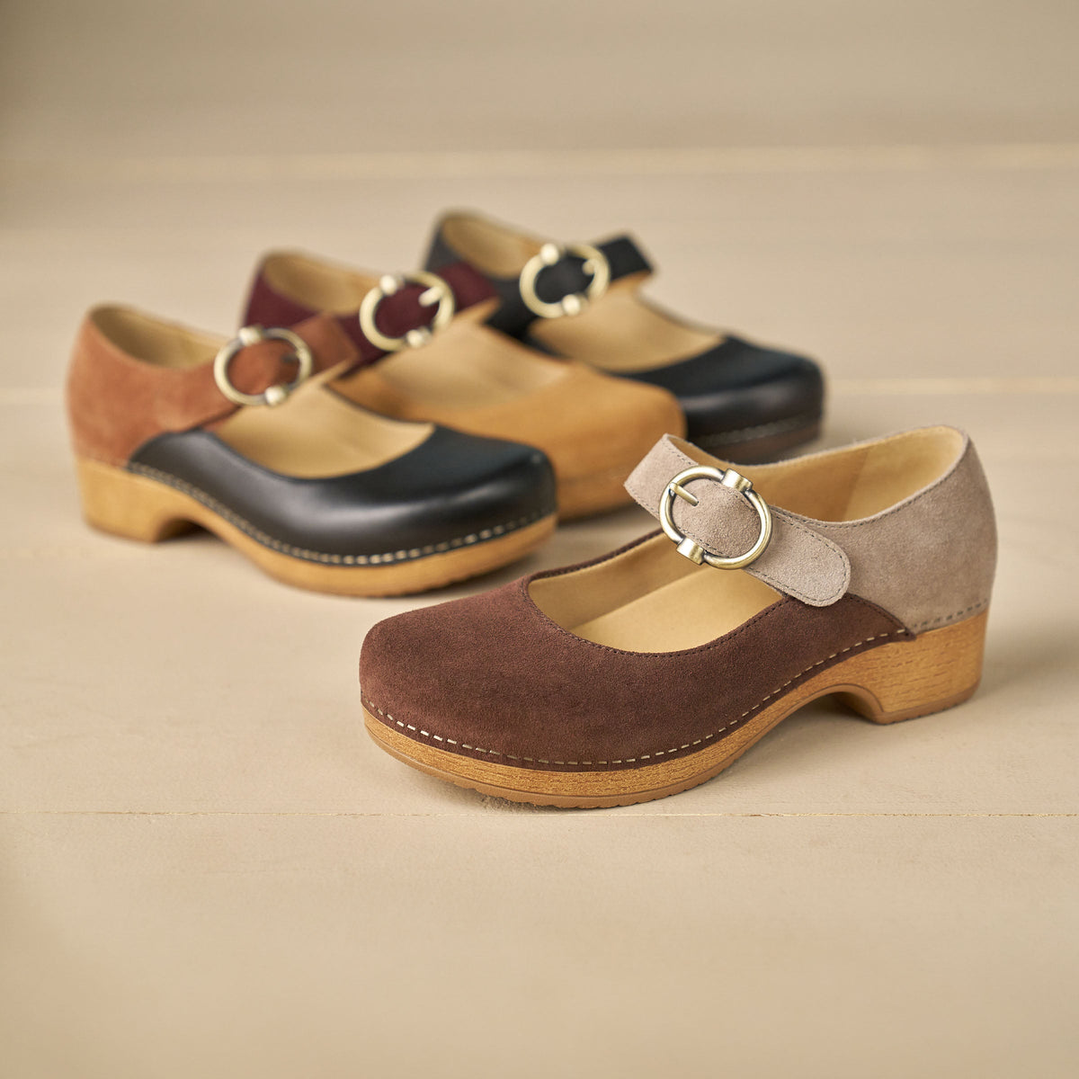 Bonny Mary Jane Chocolate/Taupe - Dansko Classic