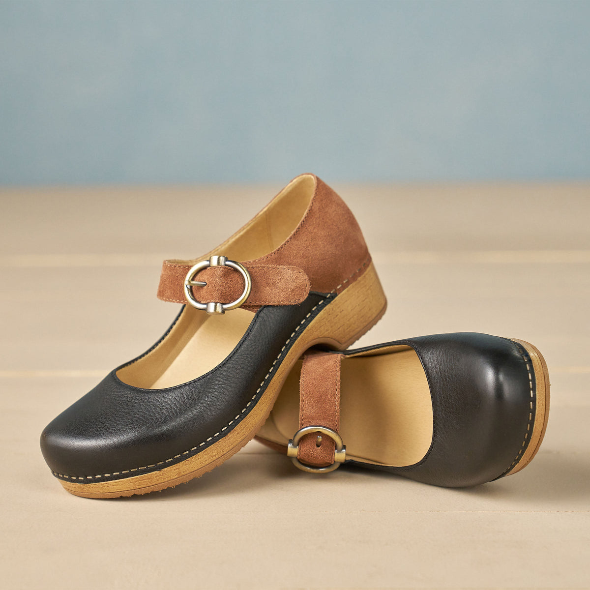 Bonny Mary Jane Black/Luggage - Dansko Customer Favorite