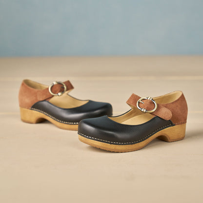 Bonny Mary Jane Black/Luggage - Dansko Customer Favorite