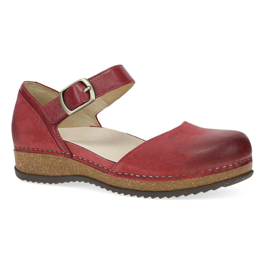Mae Red Burnished Suede - Dansko New