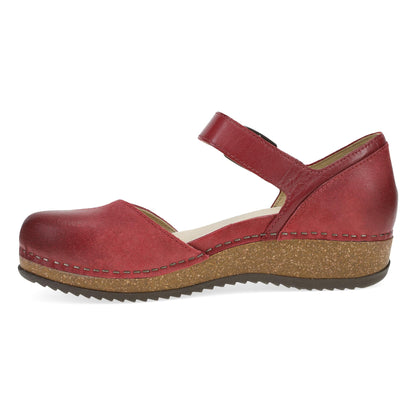 Mae Red Burnished Suede - Dansko New